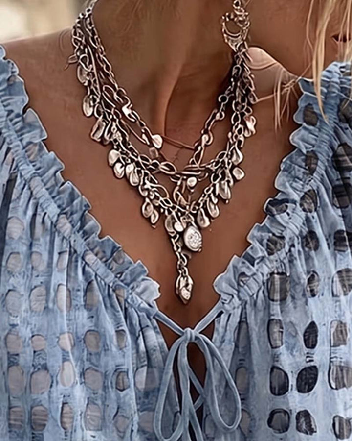 Lena | Puntíkovaná halenka se šněrováním