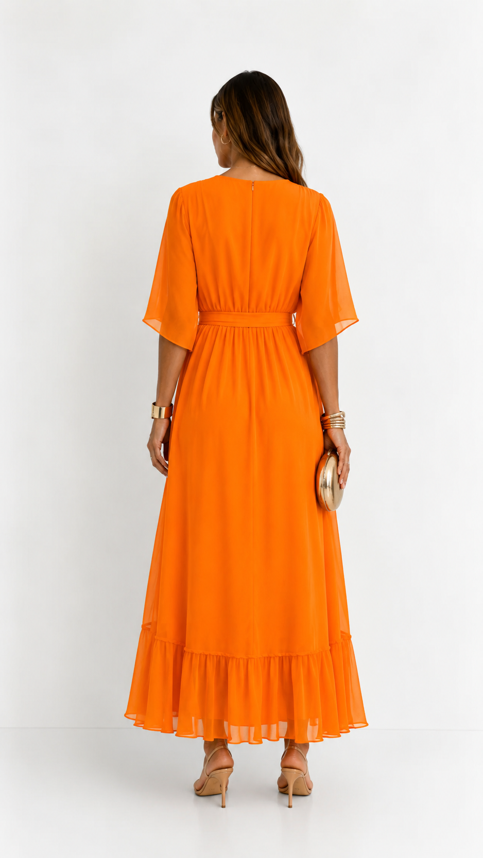 ROBE EN CHIFFON À ENVELOPPER POUR FEMMES
