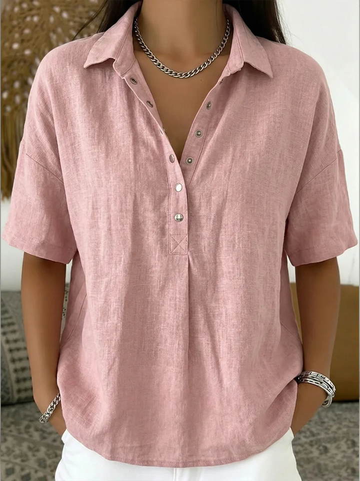 BLOUSE BOUTONNÉE COL V POUR FEMME