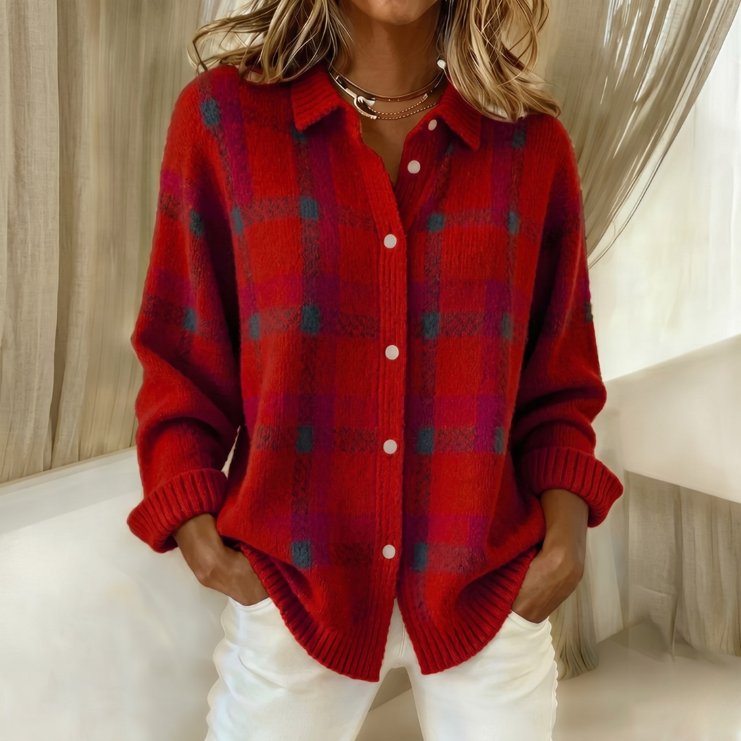 GILET TRICOTÉ À COL POUR FEMMES