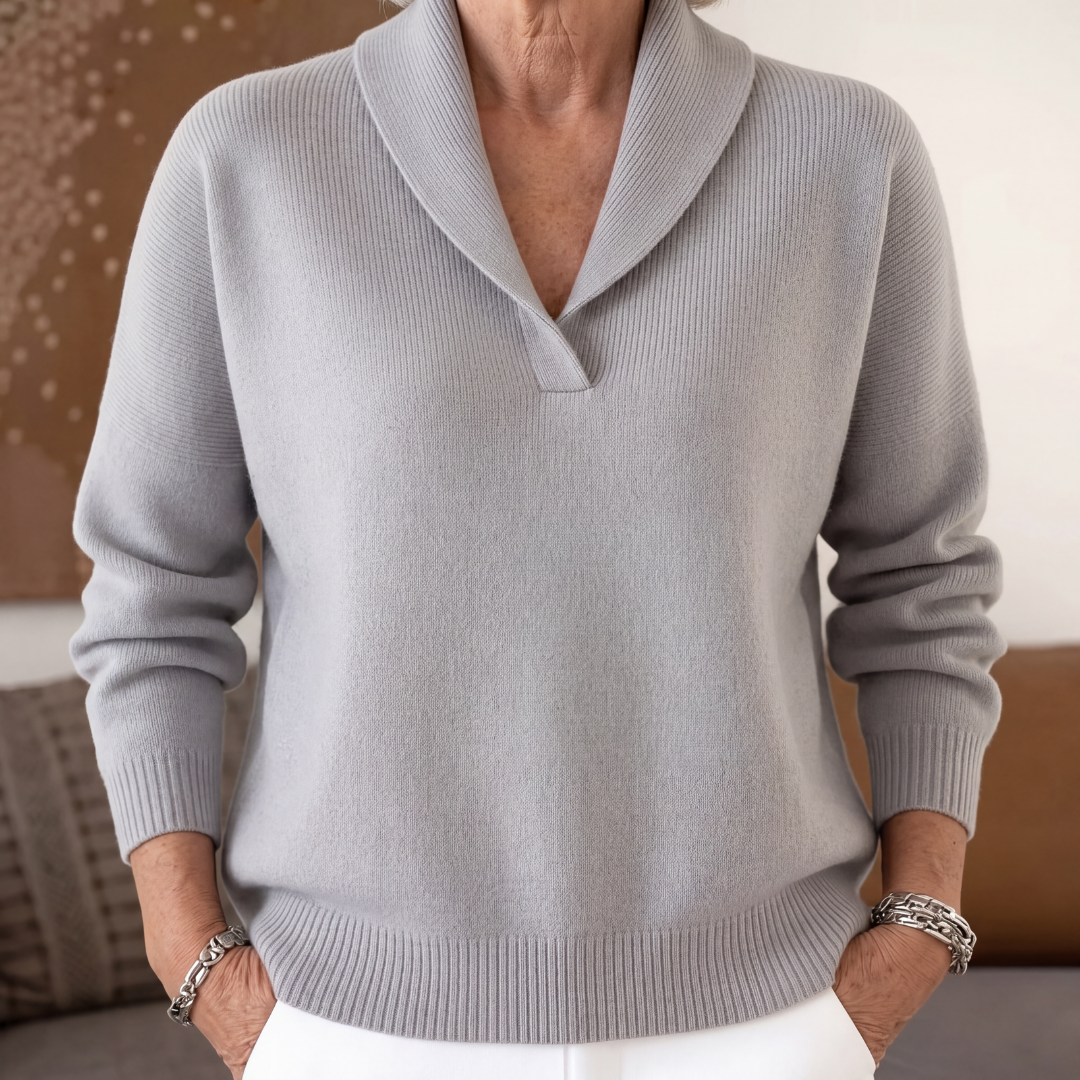 PULL AMPLE À COL EN V POUR FEMMES
