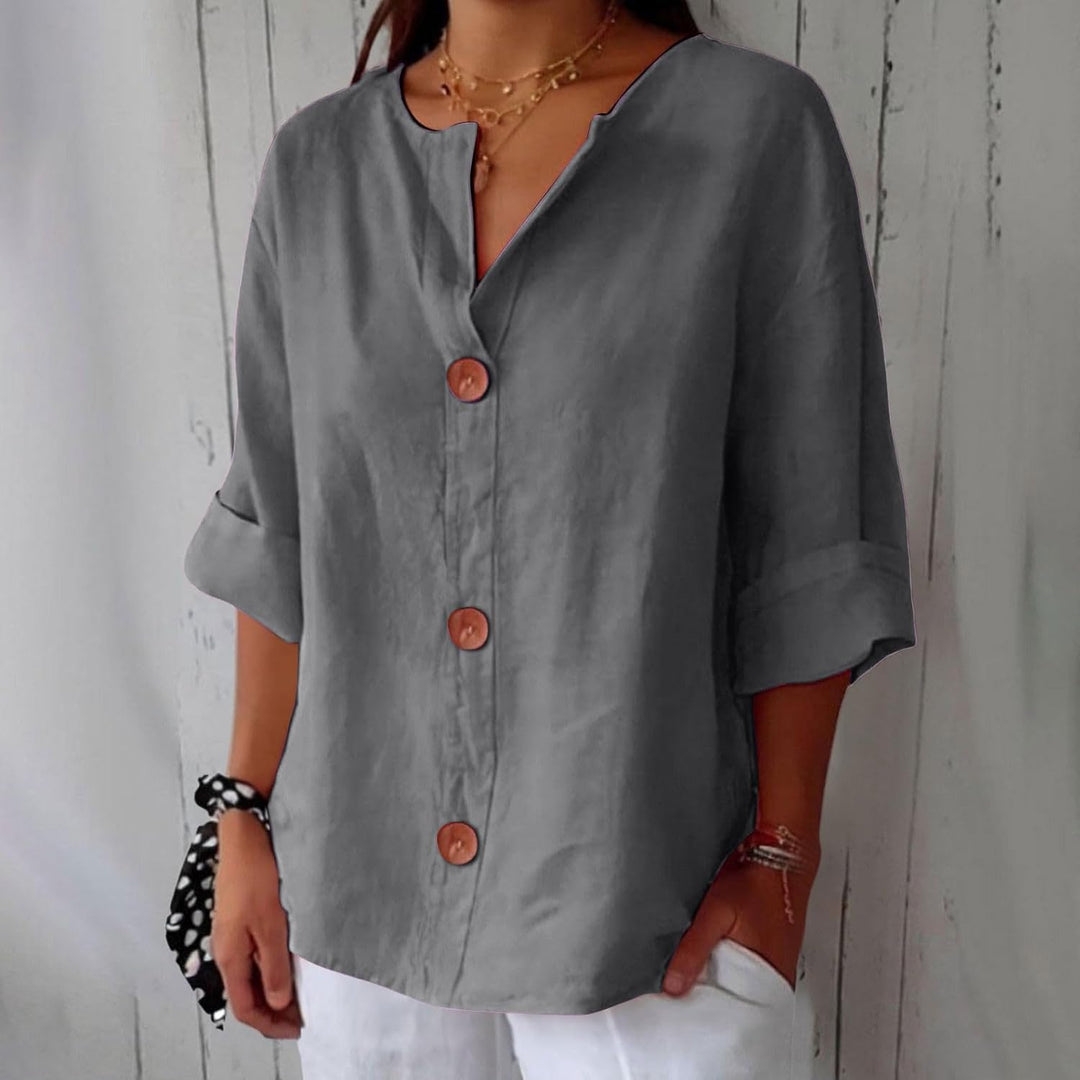 CHEMISE À COL EN V POUR FEMMES