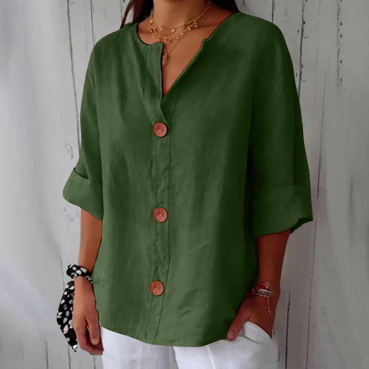 CHEMISE À COL EN V POUR FEMMES