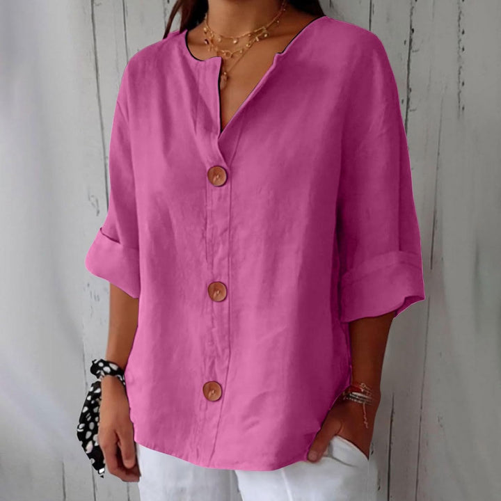 CHEMISE À COL EN V POUR FEMMES