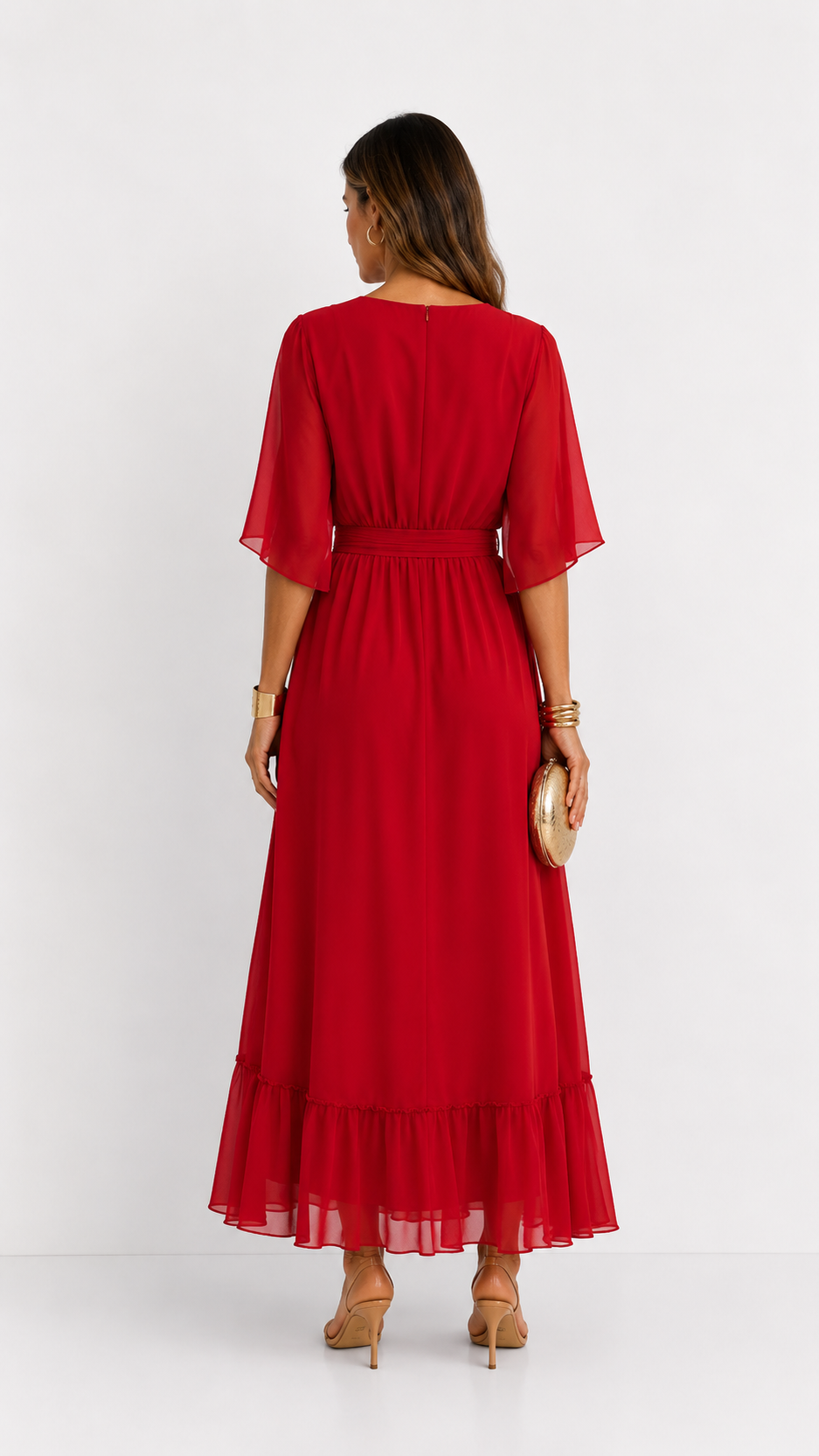 ROBE EN CHIFFON À ENVELOPPER POUR FEMMES