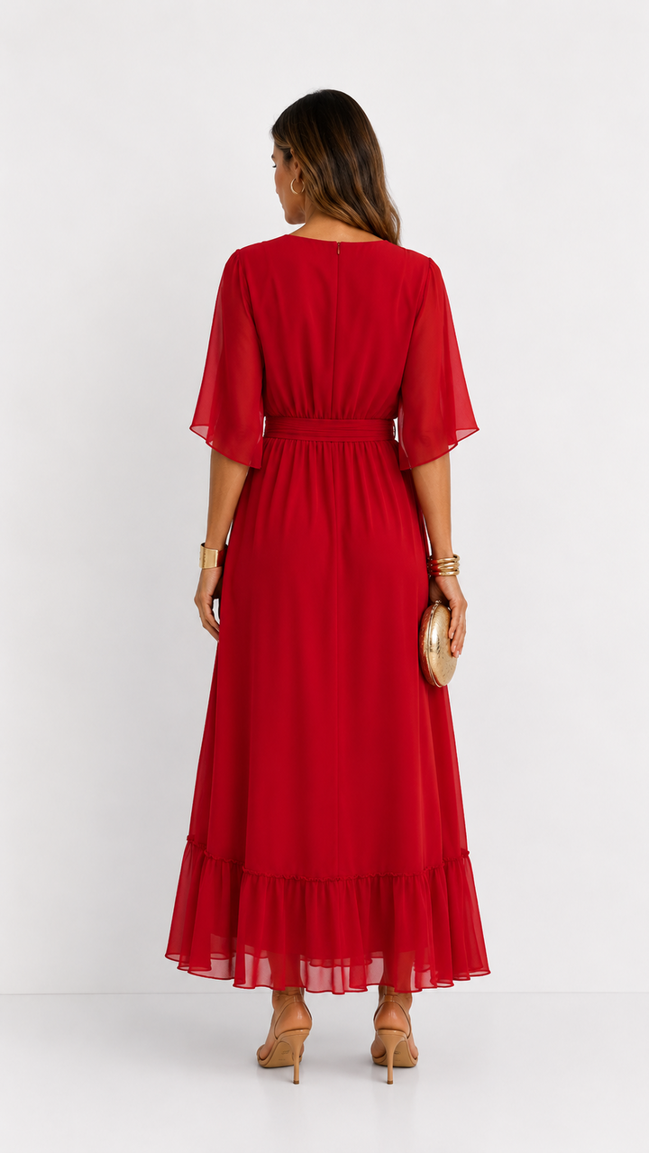 ROBE EN CHIFFON À ENVELOPPER POUR FEMMES