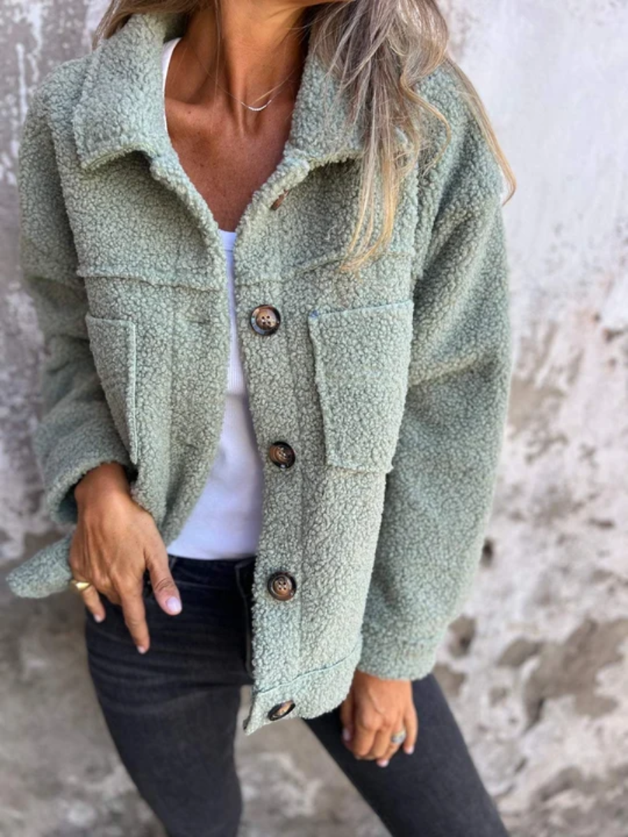 MANTEAU À BOUTONS TEXTURÉ POUR FEMMES