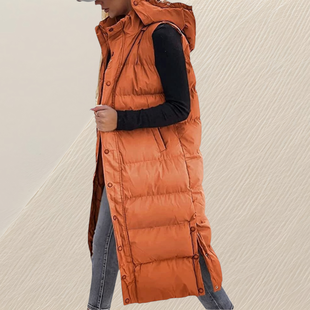 GILET QUILTÉE LONGUE DÉTENDUE POUR FEMMES