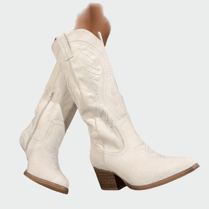 Stylové vyšívané cowboy boty