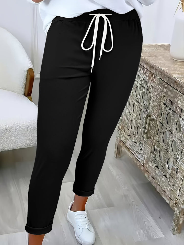 PANTALON SLIM À CORDON POUR FEMMES
