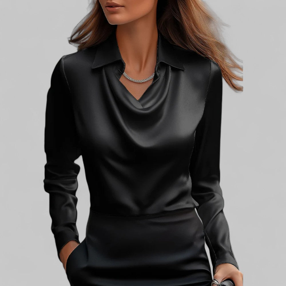 BLOUSE EN SATIN DRAPÉE POUR FEMMES