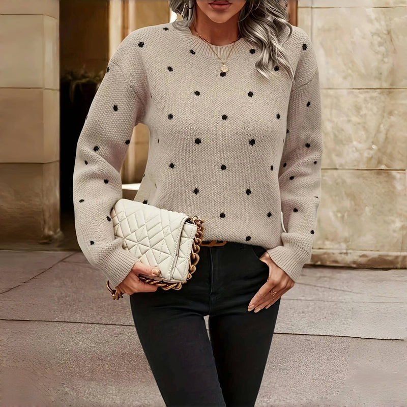 PULL EN MAILLE À POIS POUR FEMME