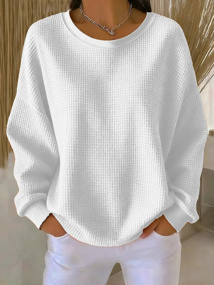 PULL OVERSIZE EN MAILLE GAUFRÉE POUR FEMME