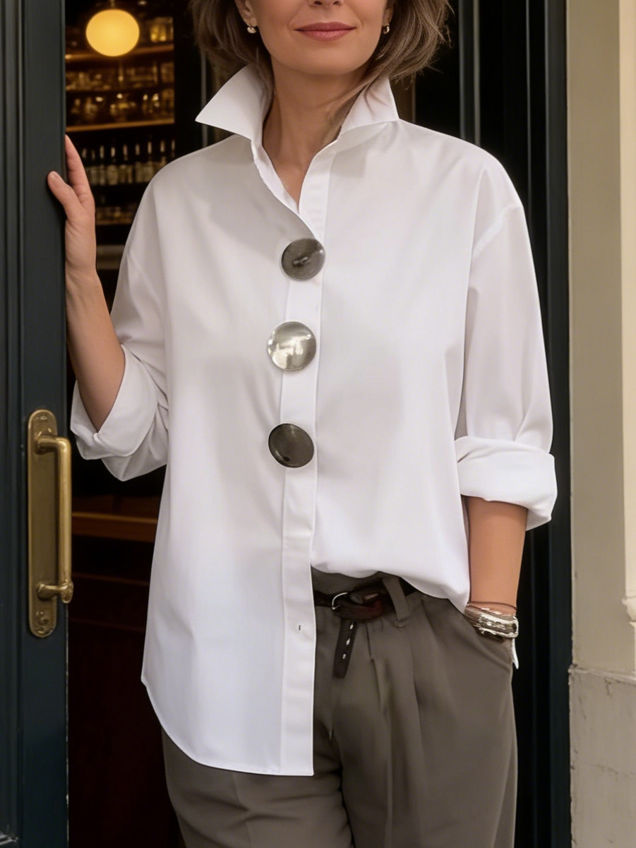 BLOUSE CLASSIQUE À BOUTONS POUR FEMME
