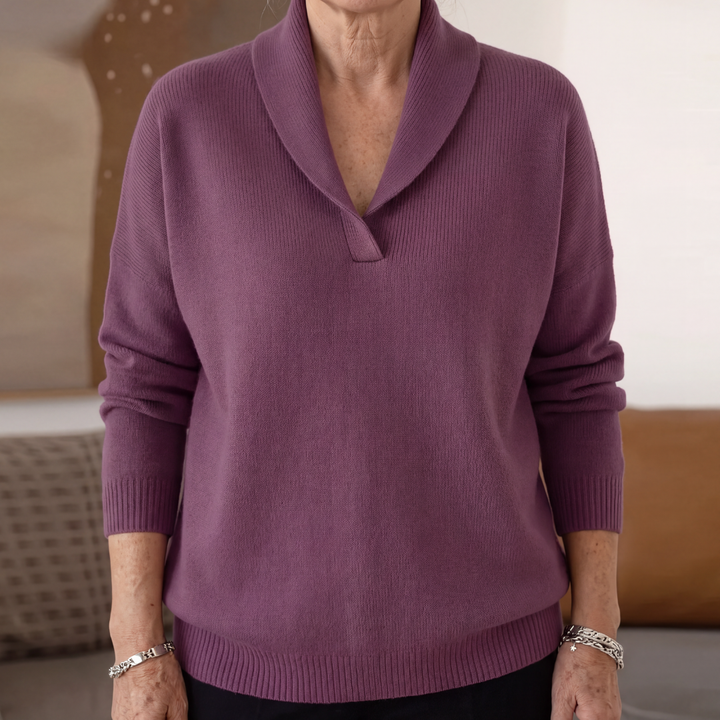 PULL AMPLE À COL EN V POUR FEMMES