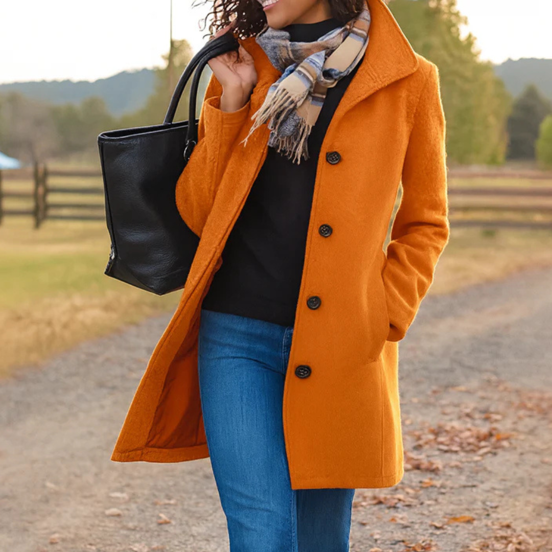 MANTEAU EN LAINE À COUPE DROITE POUR FEMMES