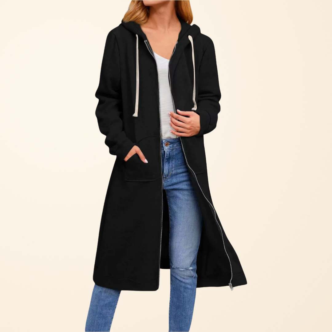 GILET LONGUE EN ZIP DÉTENDUE POUR FEMMES