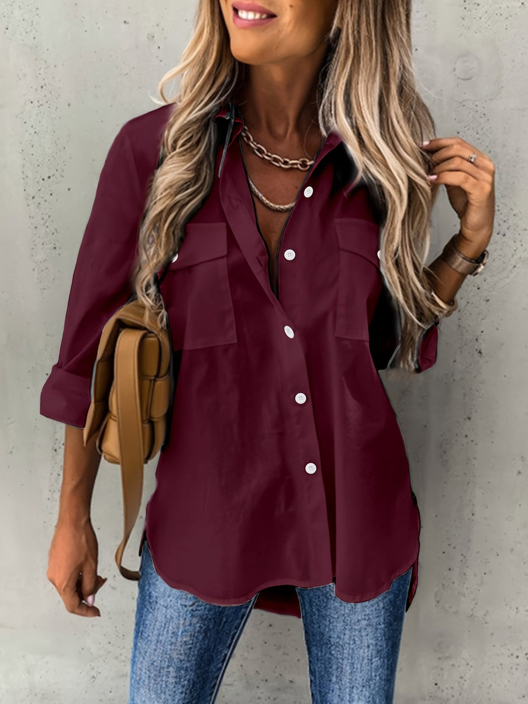 CHEMISE FORMELLE CLASSIQUE À MANCHES LONGUES POUR FEMMES