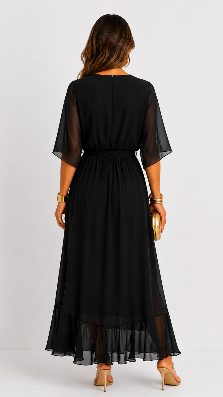 ROBE EN CHIFFON À ENVELOPPER POUR FEMMES