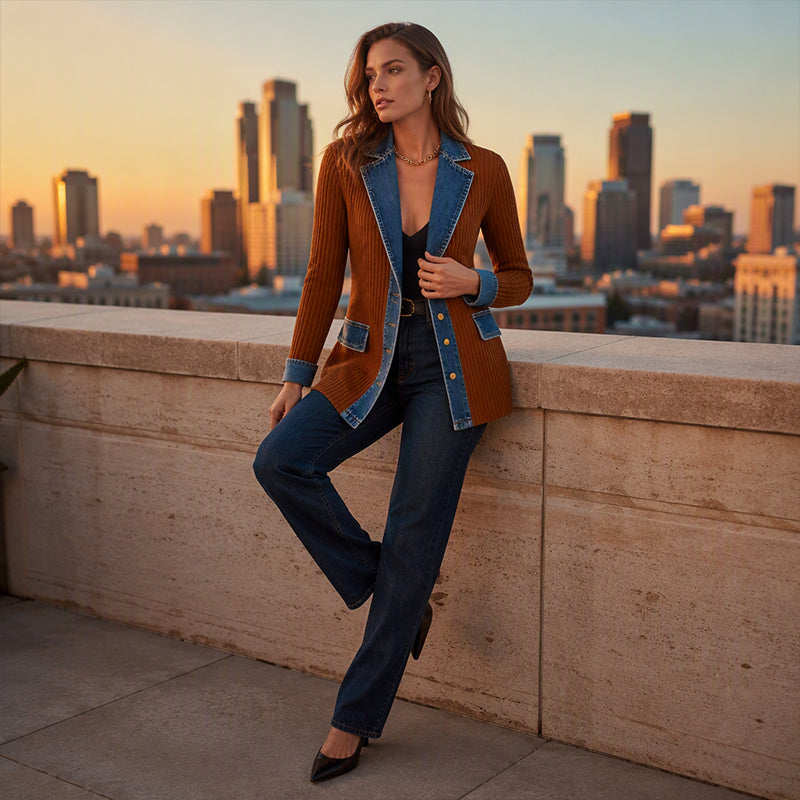 MANTEAU RIBBÉ ÉLÉGANT POUR FEMMES