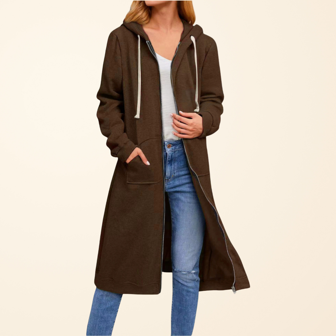 GILET LONGUE EN ZIP DÉTENDUE POUR FEMMES