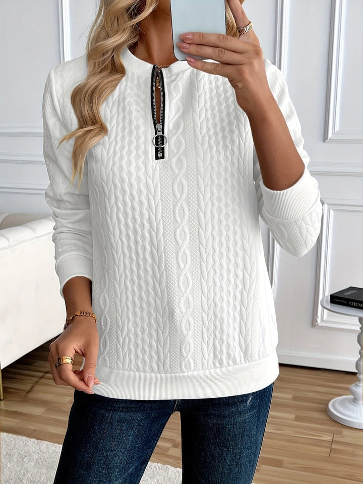 SWEAT ZIPPÉ TEXTURÉ POUR FEMMES