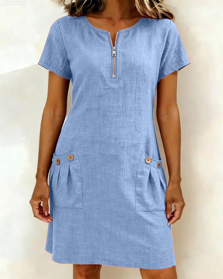 ROBE EN MELANGE DE LIN POUR FEMMES