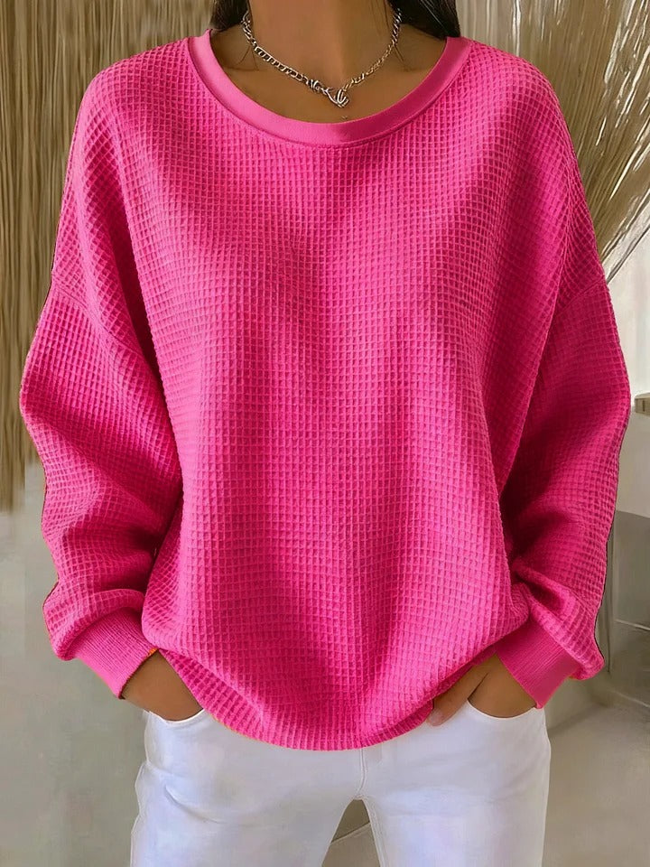 PULL OVERSIZE EN MAILLE GAUFRÉE POUR FEMME
