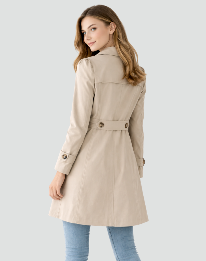 TRANCHÉE MANTEAU CLASSIQUE À REVERS POUR FEMMES