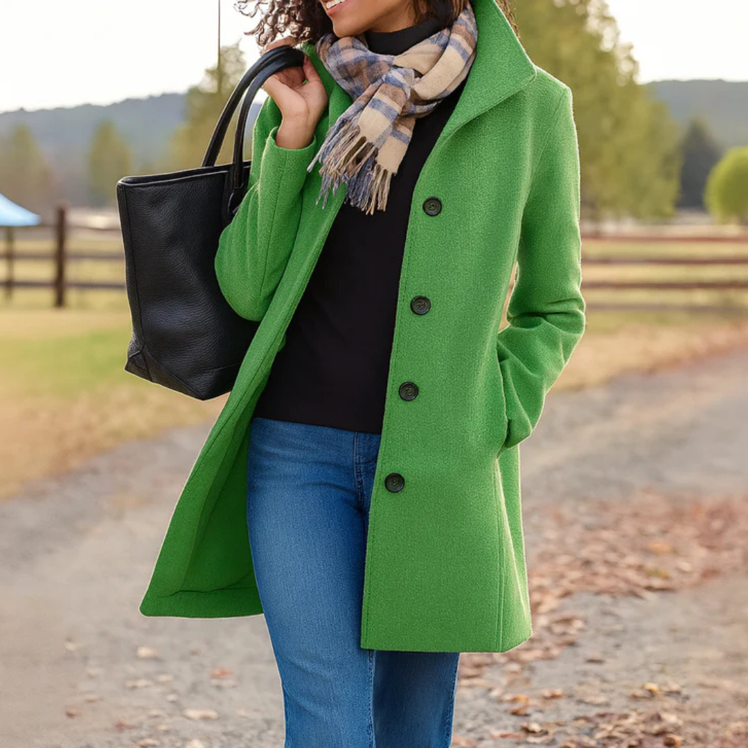 MANTEAU EN LAINE À COUPE DROITE POUR FEMMES