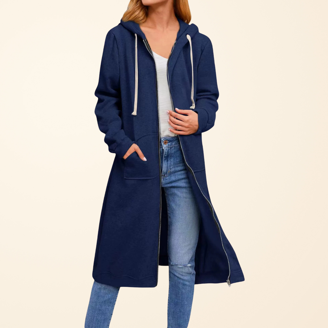 GILET LONGUE EN ZIP DÉTENDUE POUR FEMMES