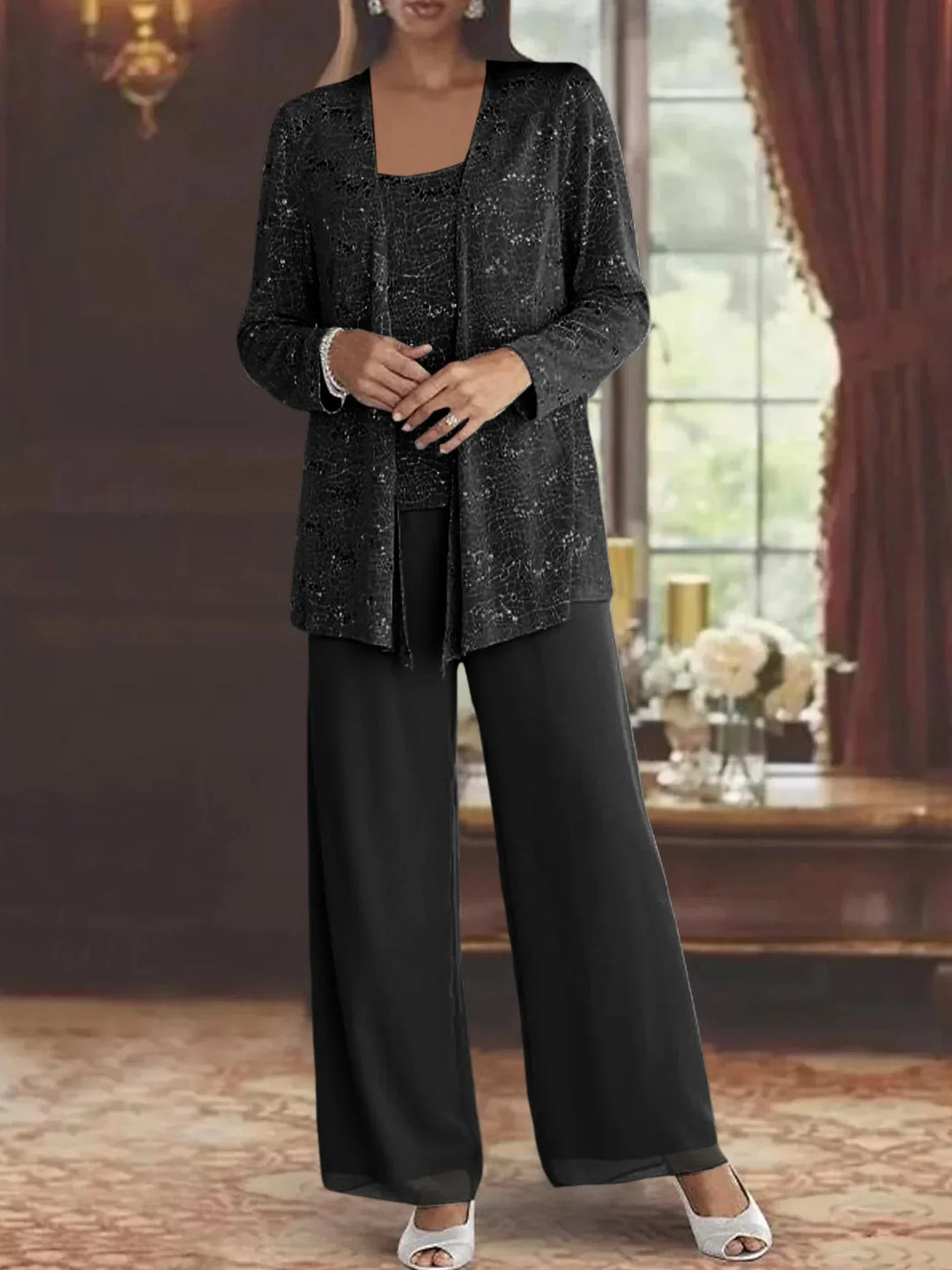ENSEMBLE PANTALON EN MOUSSELINE POUR FEMME