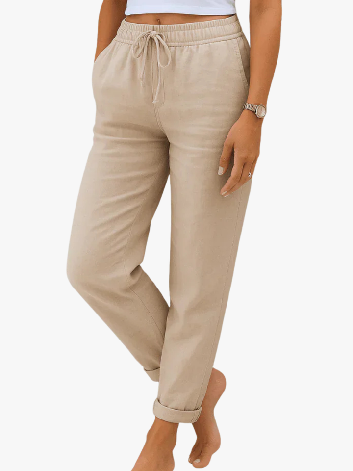 PANTALON EN LIN EXTENSIBLE POUR FEMMES