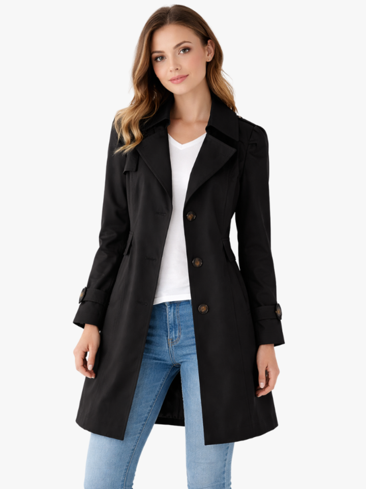 TRANCHÉE MANTEAU CLASSIQUE À REVERS POUR FEMMES