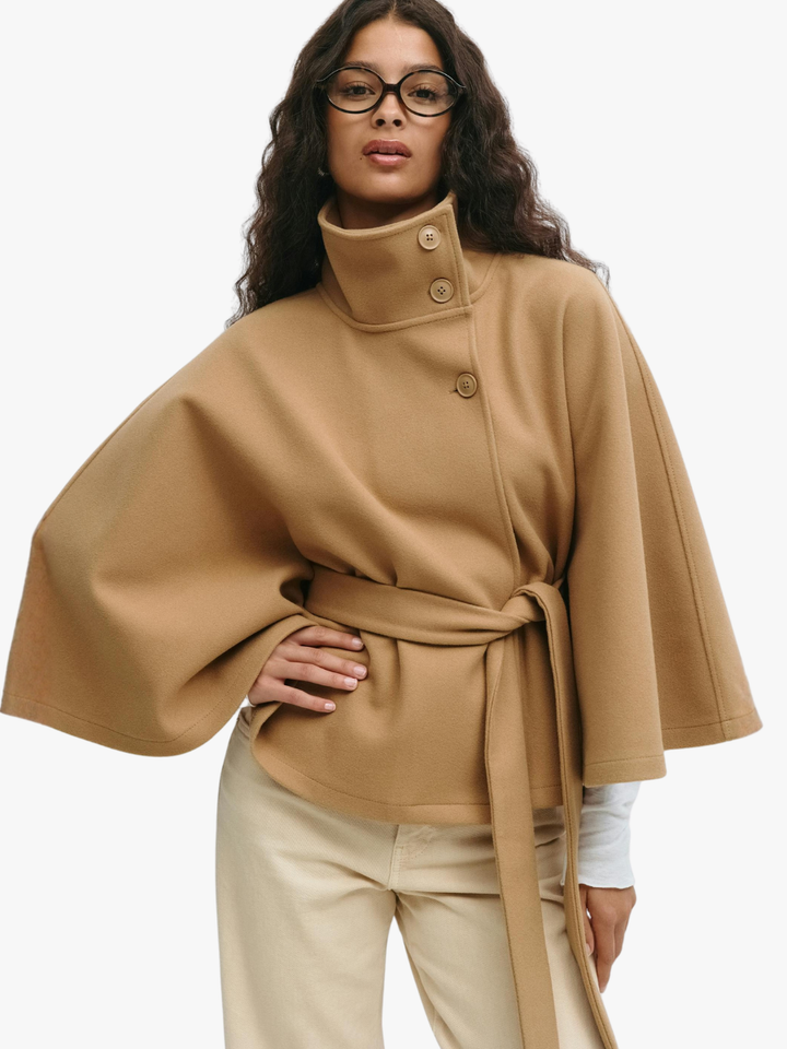 MANTEAU CAPE À CEINTURE POUR FEMMES