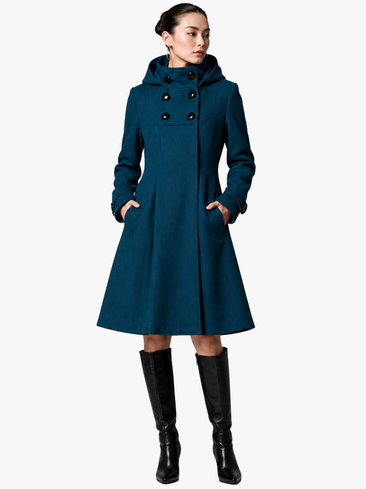 MANTEAU STRUCTURÉ À CAPUCHE POUR FEMMES