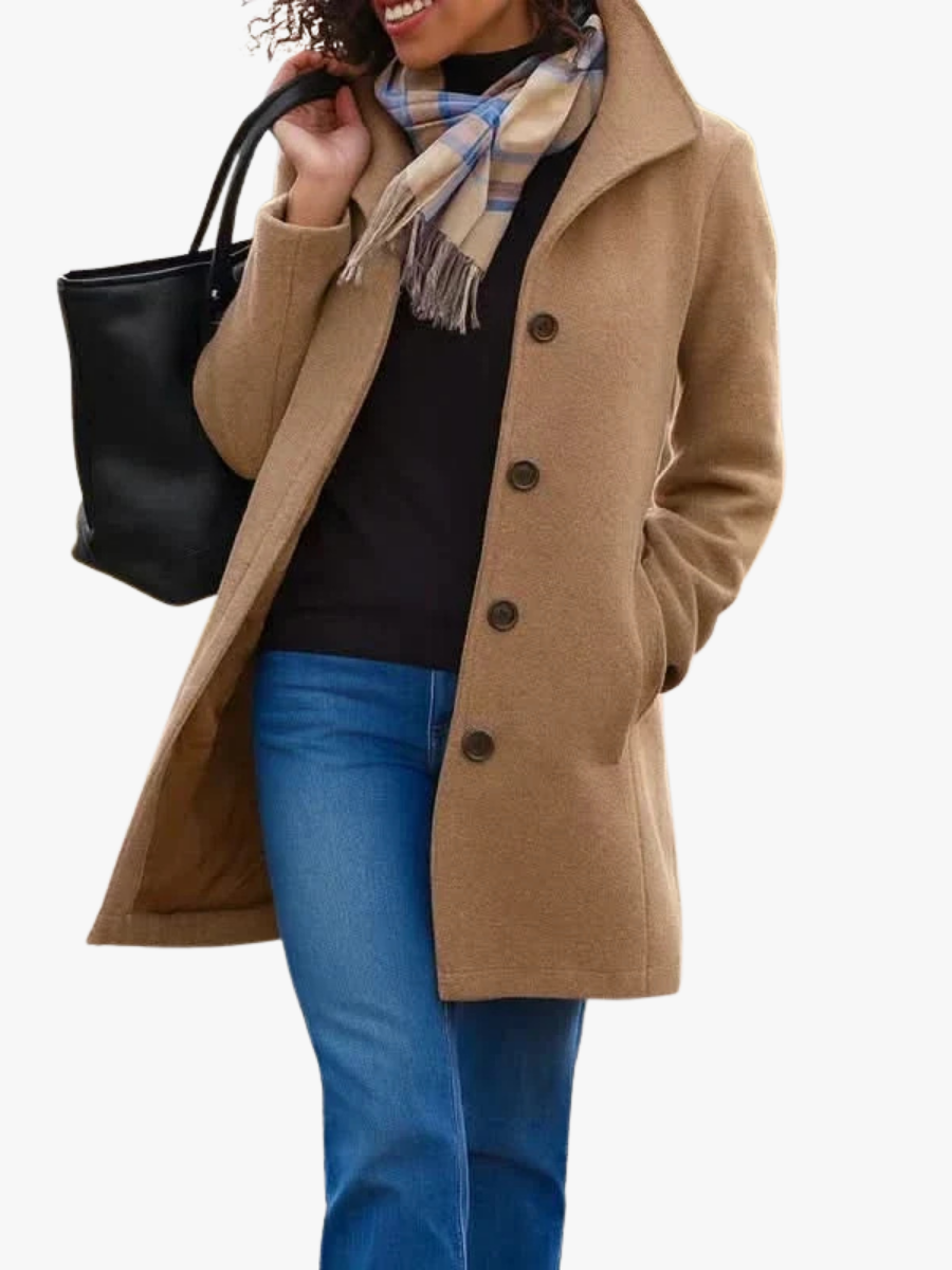 MANTEAU EN LAINE À COUPE DROITE POUR FEMMES