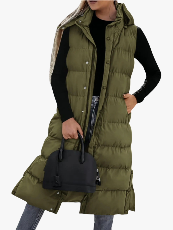 GILET QUILTÉE LONGUE DÉTENDUE POUR FEMMES