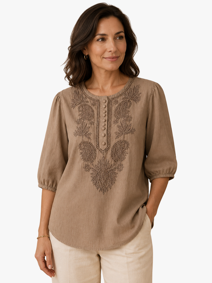 BLOUSE CLASSIQUE BRODÉE POUR FEMMES