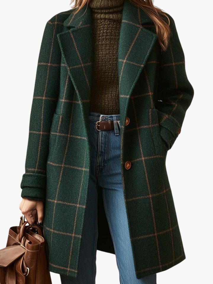 MANTEAU À CARREAUX POUR FEMMES