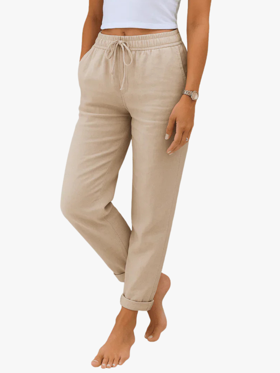 PANTALON EN LIN MÉLANGÉ POUR FEMME