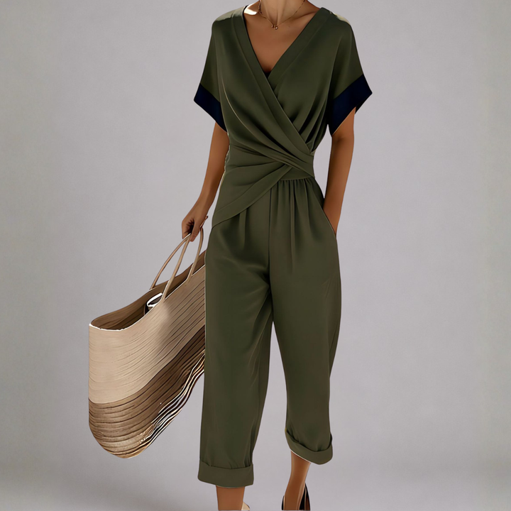 ENSEMBLE PANTALON LARGE STYLE WRAP POUR FEMMES