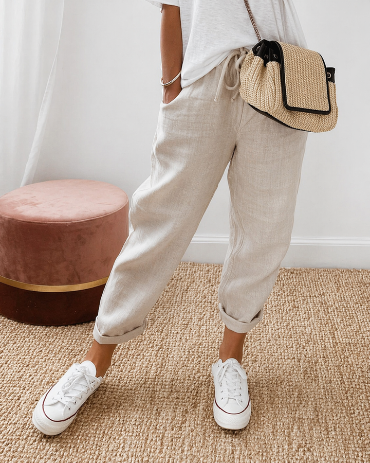 PANTALON LIN DÉTENDU POUR FEMMES