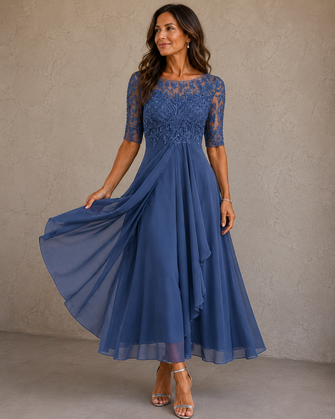 ROBE EN CHIFFON ÉLÉGANTE POUR FEMMES