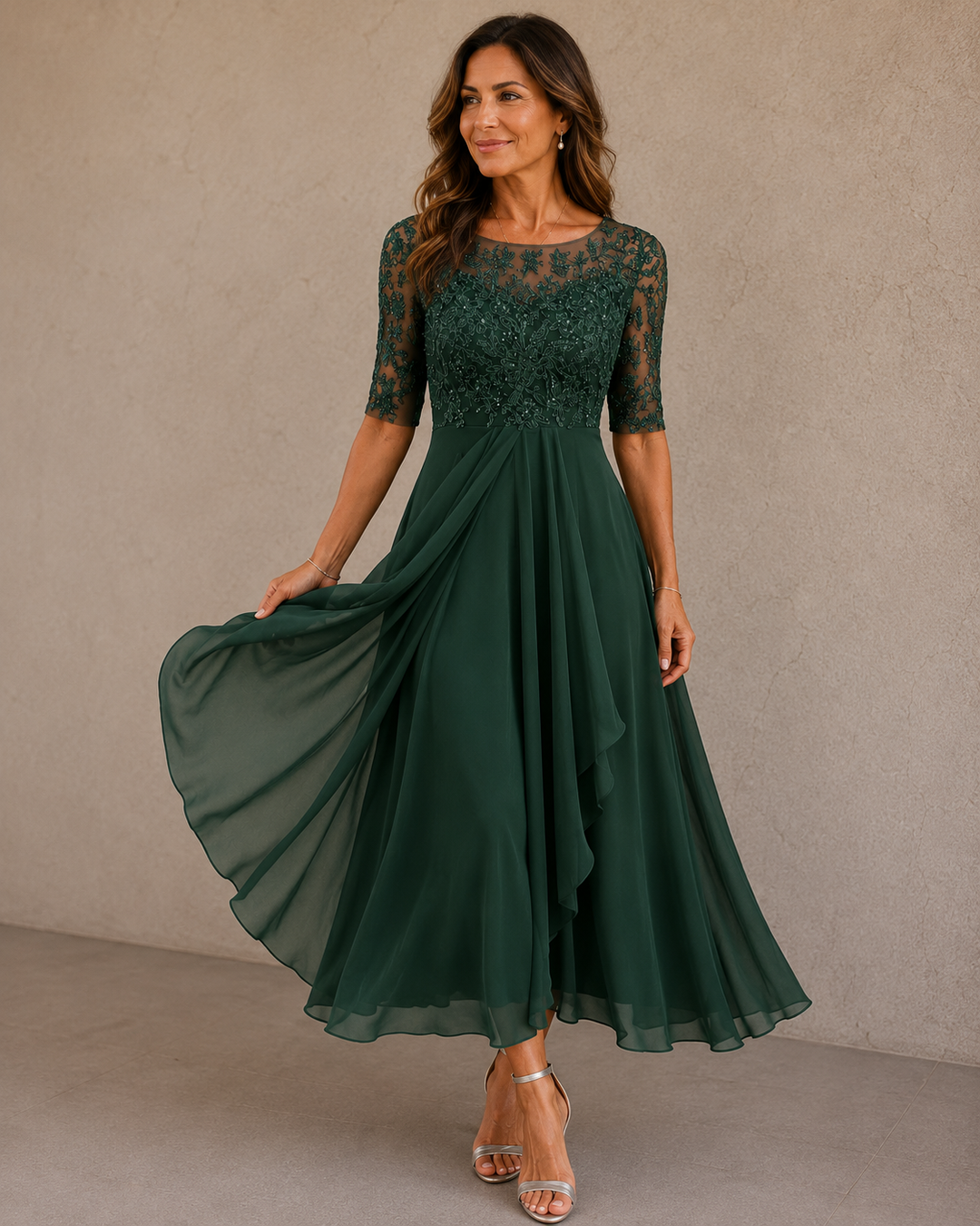 ROBE EN CHIFFON ÉLÉGANTE POUR FEMMES