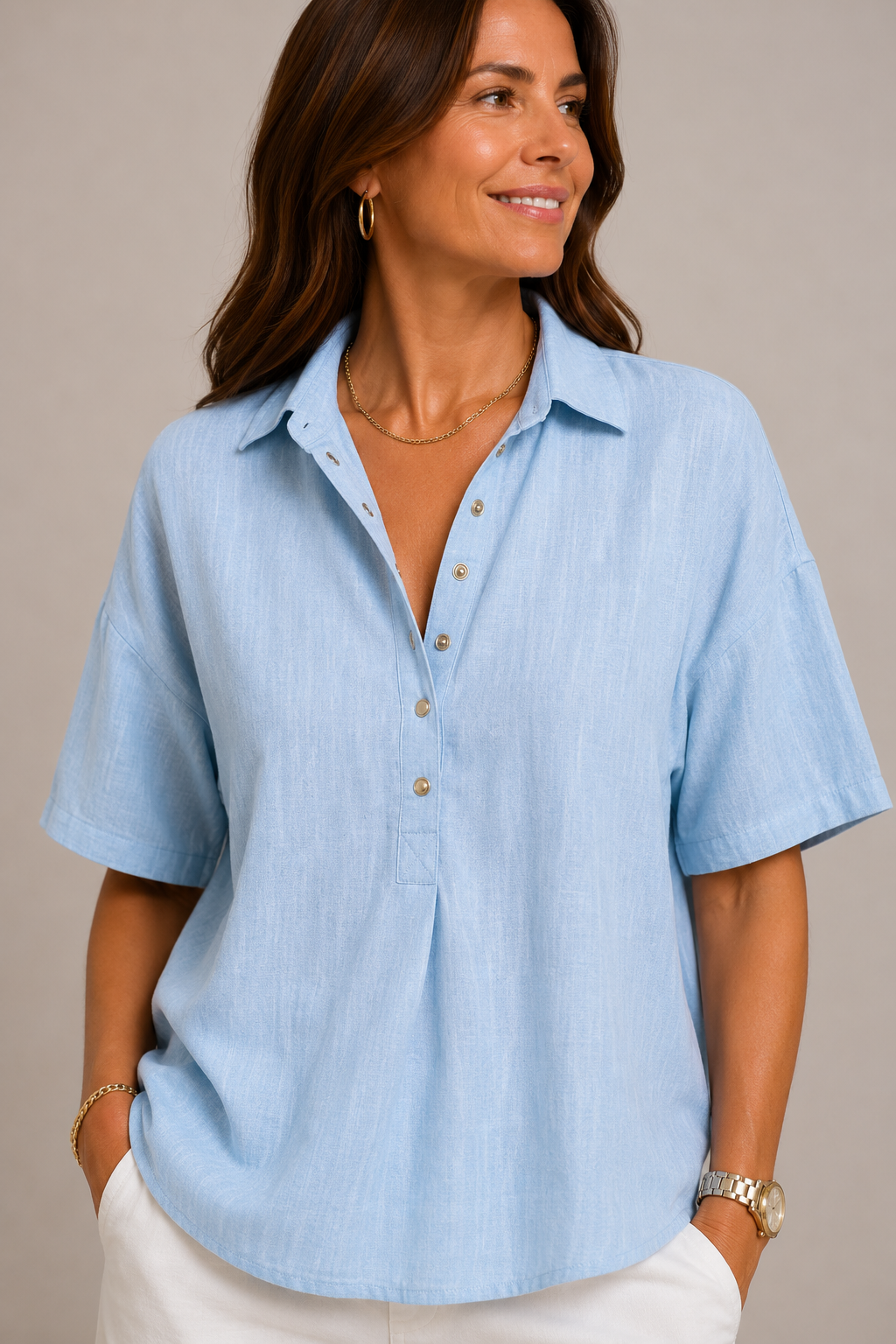 CHIC BLOUSE COL V POUR FEMMES