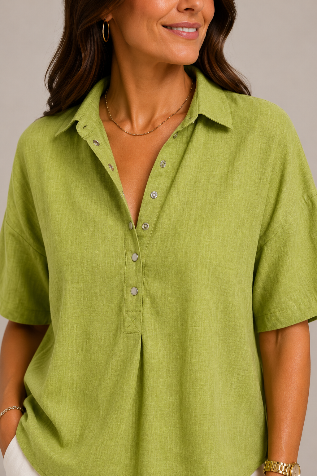 CHIC BLOUSE À COL EN V POUR FEMMES