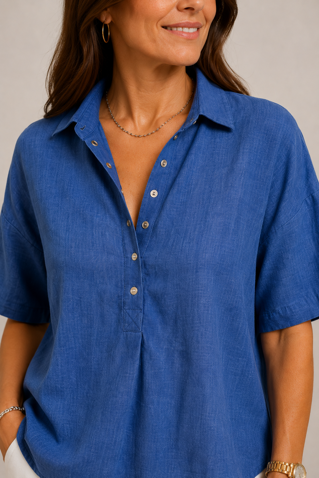 CHIC BLOUSE COL V POUR FEMMES