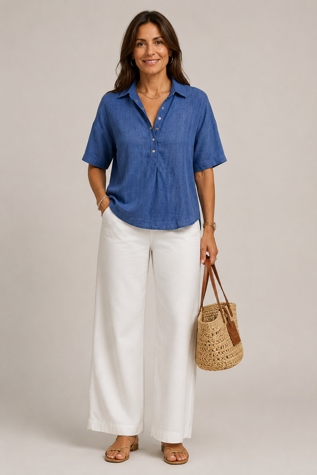 CHIC BLOUSE COL V POUR FEMMES