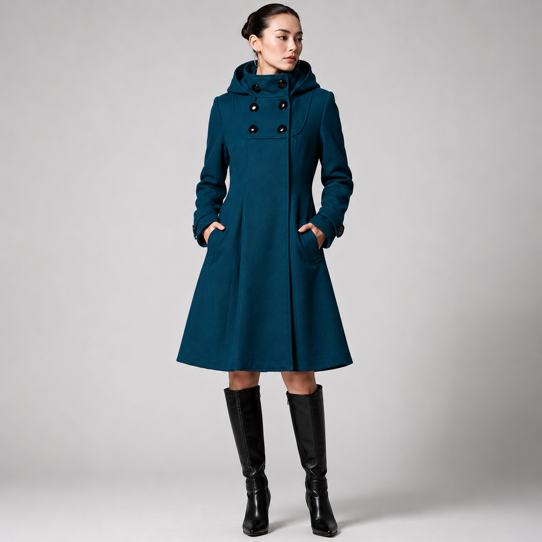 MANTEAU STRUCTURÉ À CAPUCHE POUR FEMMES
